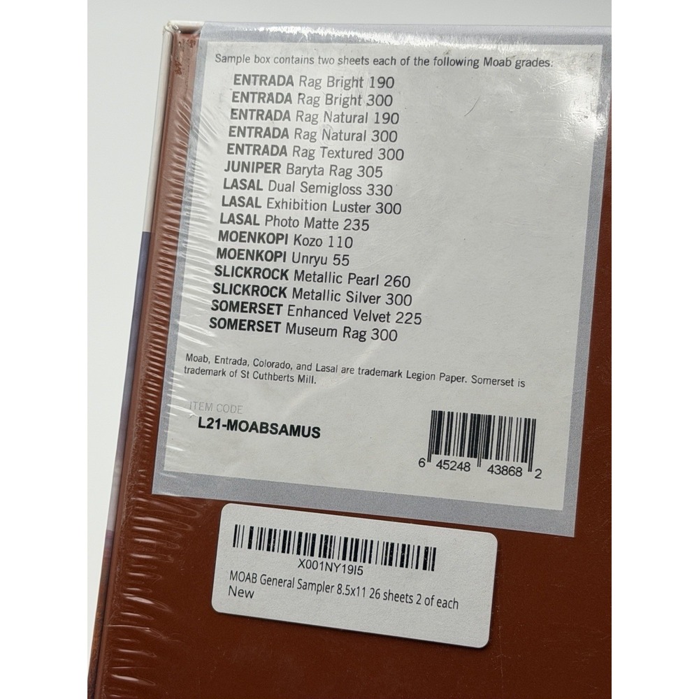 Moab General Sampler Fine Art Photographic Photo Paper 8.5x11 26 Sheets Variety - Picture 3 of 6
